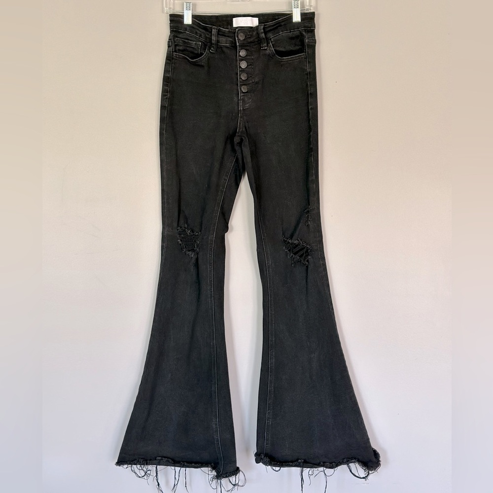 Vervet Black High Rise Flared Jeans
